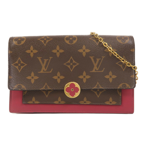 LOUIS VUITTON Monogram Portefeuille Flore鏈帶肩背袋