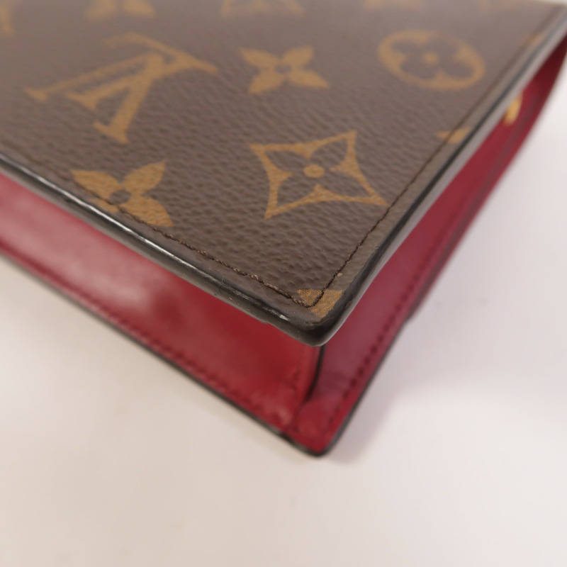 LOUIS VUITTON Monogram Portefeuille Flore鏈帶肩背袋-11