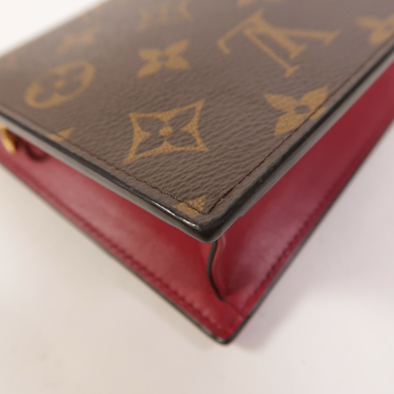 LOUIS VUITTON Monogram Portefeuille Flore鏈帶肩背袋-12