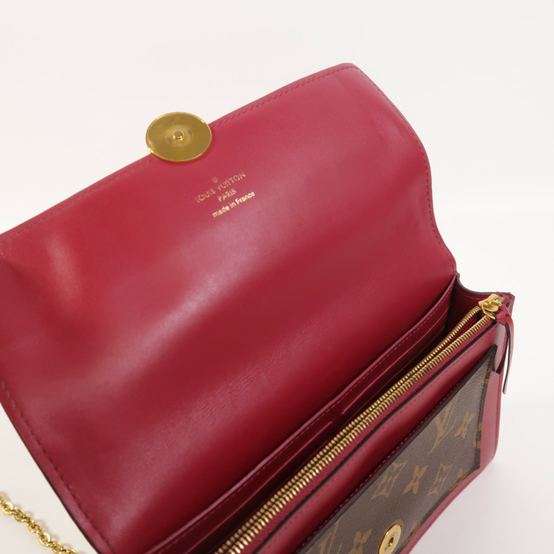LOUIS VUITTON Monogram Portefeuille Flore鏈帶肩背袋-14