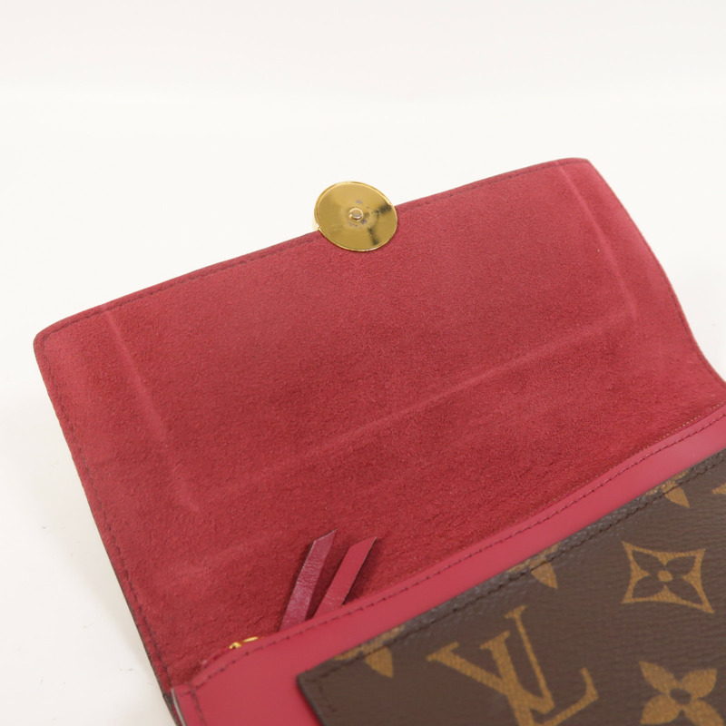 LOUIS VUITTON Monogram Portefeuille Flore鏈帶肩背袋-13