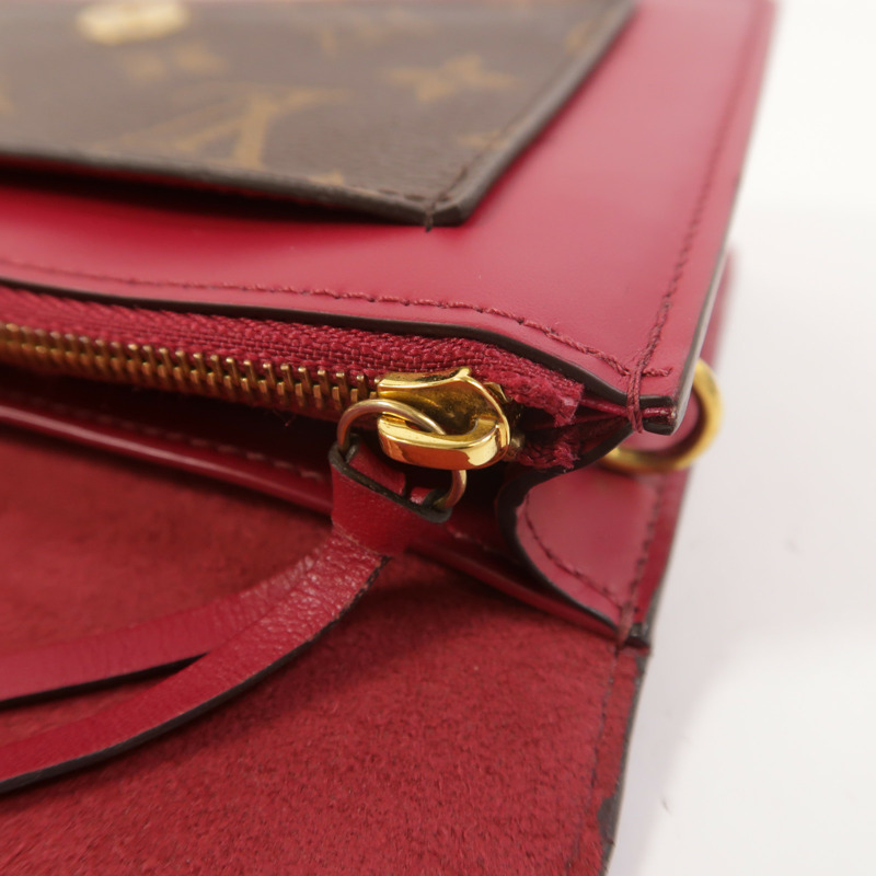 LOUIS VUITTON Monogram Portefeuille Flore鏈帶肩背袋-16