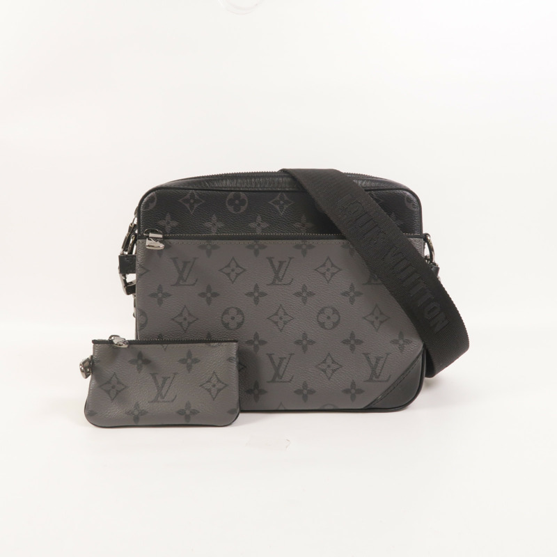 LOUIS VUITTON Monogram Eclipse Reverse Trio Messenger肩背袋-8