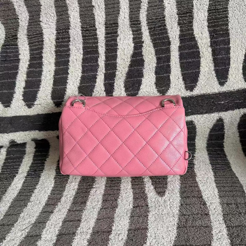Chanel • Cf 限量款櫻花粉鎖頭鏈條流浪包 3Way 附購證-5