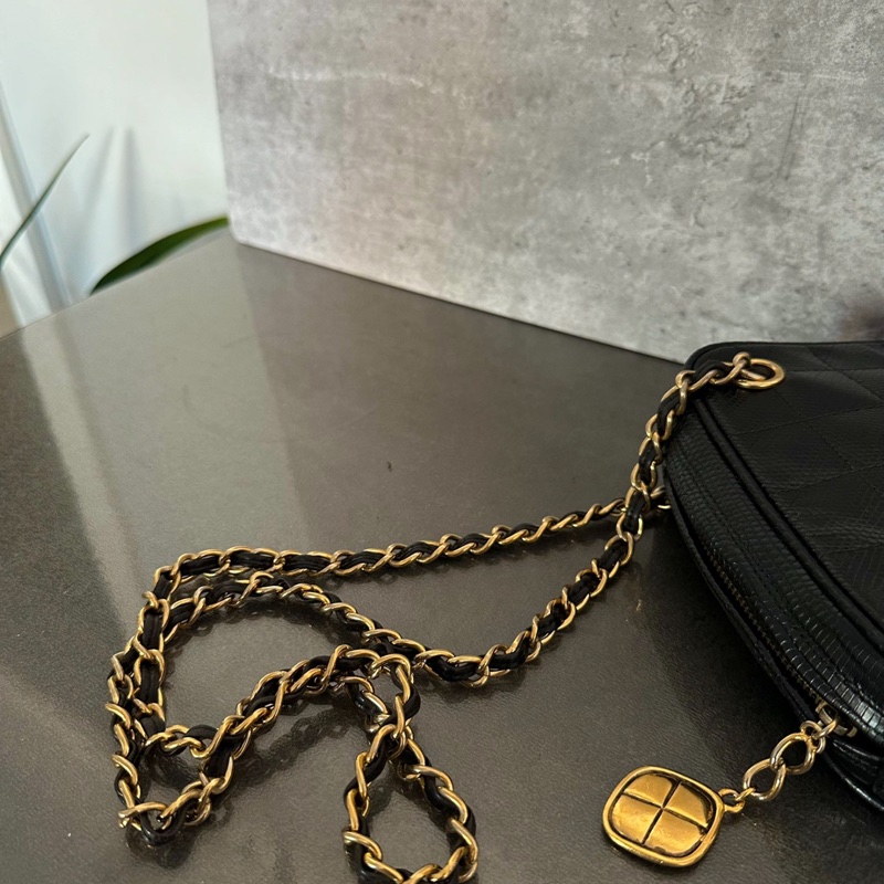 Chanel • 絕版款黑金蜥蜴皮四葉草流蘇鏈條包 全網唯一☝🏻-2