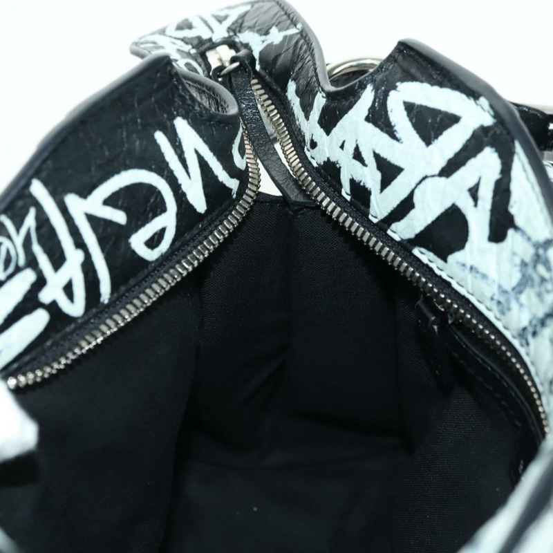 【日本直送】BALENCIAGA Neo Kago City XS 塗鴉包皮革白色 700940 正品 am11504SM-25