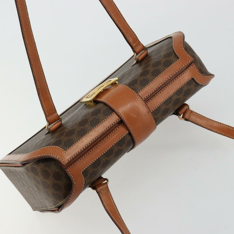 【日本直送】CELINE Macadam帆布手提包 PVC皮革 棕色 金色 正品 178576A-5