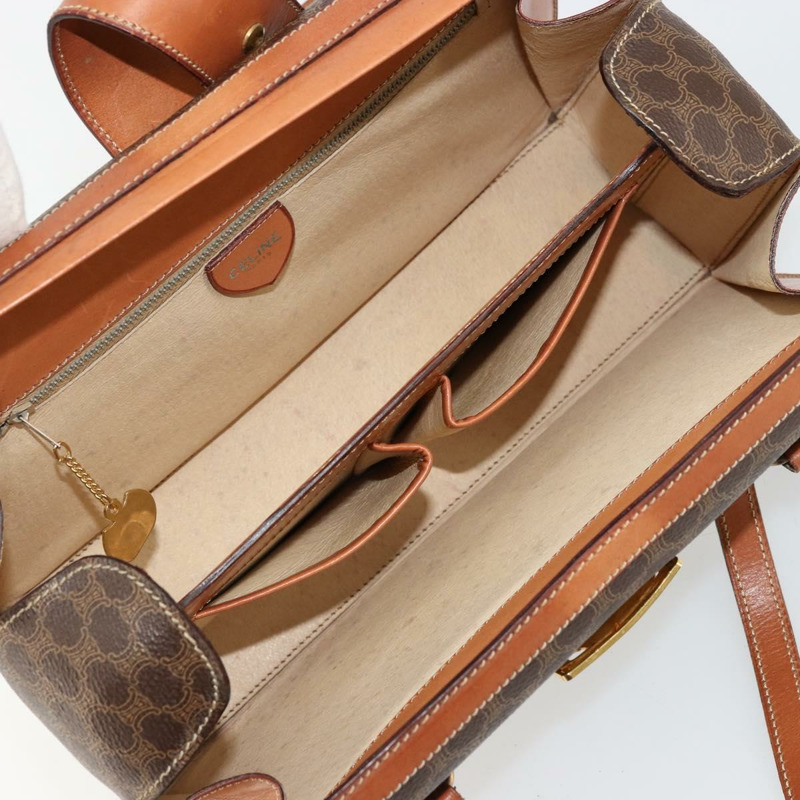 【日本直送】CELINE Macadam帆布手提包 PVC皮革 棕色 金色 正品 178576A-9