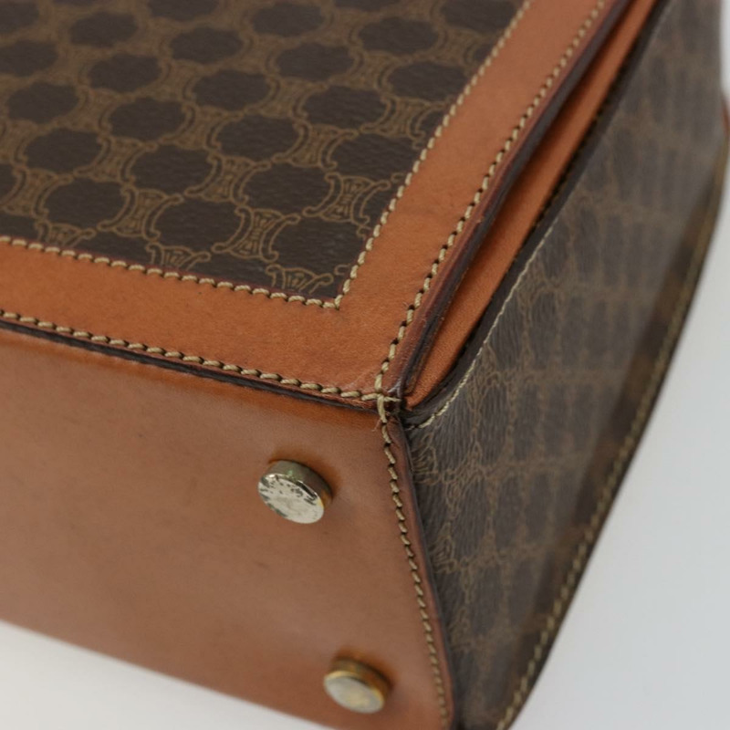 【日本直送】CELINE Macadam帆布手提包 PVC皮革 棕色 金色 正品 178576A-14