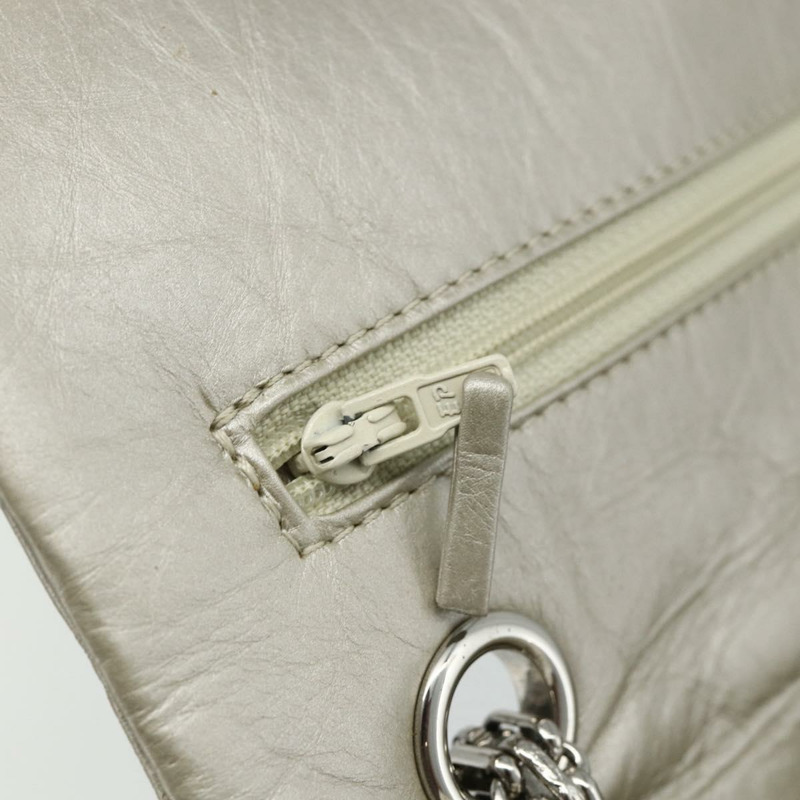 【日本直送】香奈兒 Chain Matelasse 2.55 肩背包 羊皮 銀色 CC Auth ka4200V-24