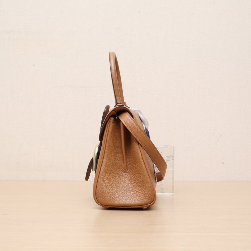 DELVAUX BrillantMini20金棕色牛皮金扣-1