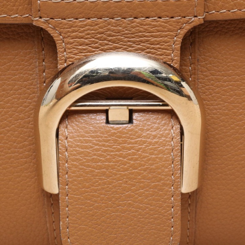 DELVAUX BrillantMini20金棕色牛皮金扣-5