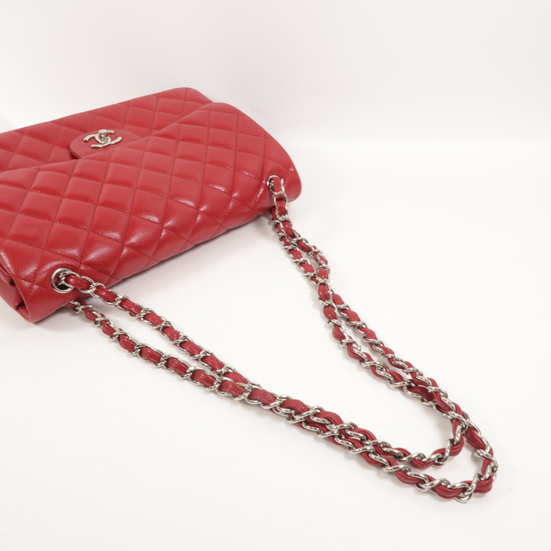 CHANEL 牛皮皮革Large Classic鏈帶肩背袋-7