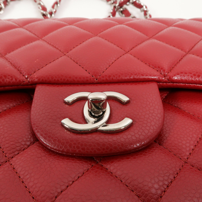CHANEL 牛皮皮革Large Classic鏈帶肩背袋-9