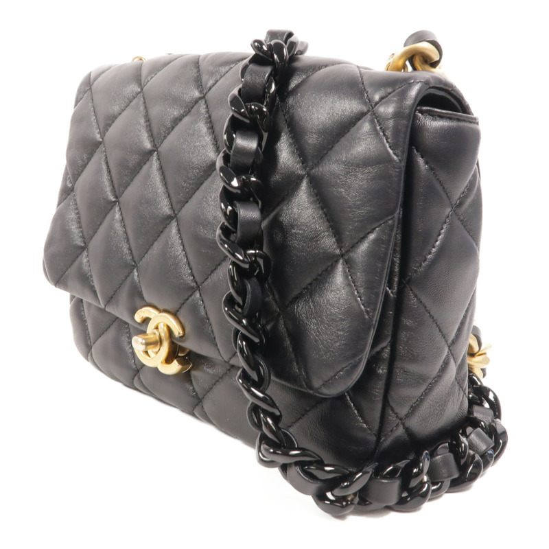 CHANEL 牛皮皮革Chain Shoulder鏈帶肩背袋-2