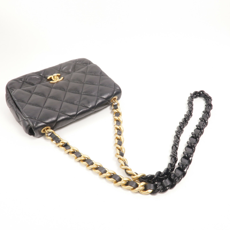 CHANEL 牛皮皮革Chain Shoulder鏈帶肩背袋-7