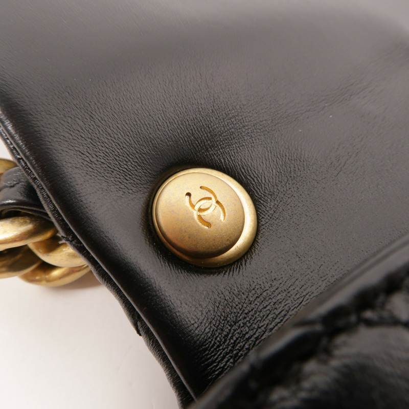 CHANEL 牛皮皮革Chain Shoulder鏈帶肩背袋-9