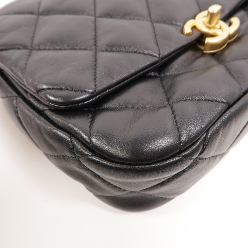 CHANEL 牛皮皮革Chain Shoulder鏈帶肩背袋-11