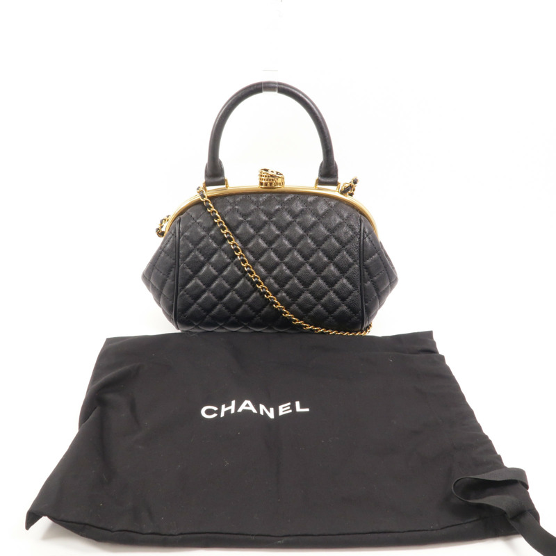 CHANEL 牛皮皮革Chain Shoulder鏈帶肩背袋-9