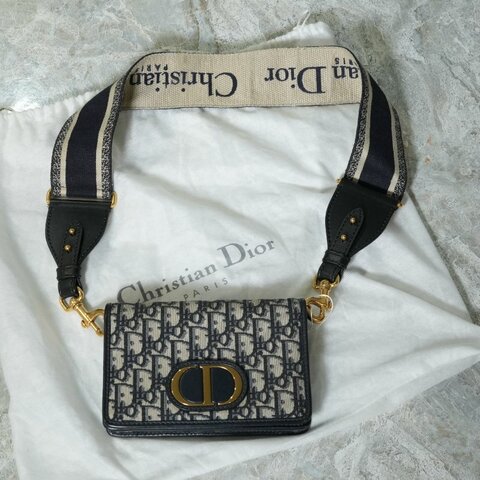 【美收精品】DIOR Oblique 老花緹花 CD Logo 翻蓋迷你肩背包 5-357