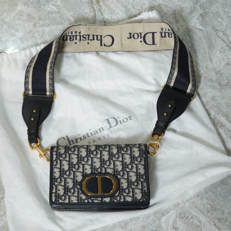 【美收精品】DIOR Oblique 老花緹花 CD Logo 翻蓋迷你肩背包 5-357-0
