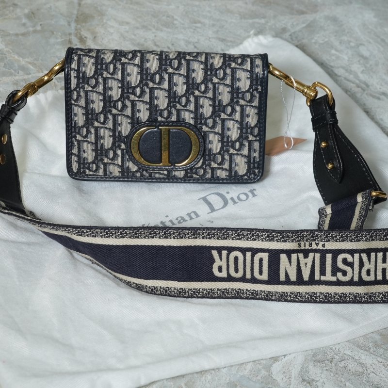 【美收精品】DIOR Oblique 老花緹花 CD Logo 翻蓋迷你肩背包 5-357-1
