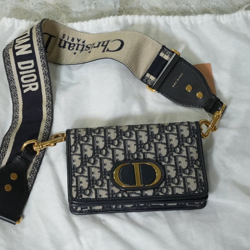 【美收精品】DIOR Oblique 老花緹花 CD Logo 翻蓋迷你肩背包 5-357-3
