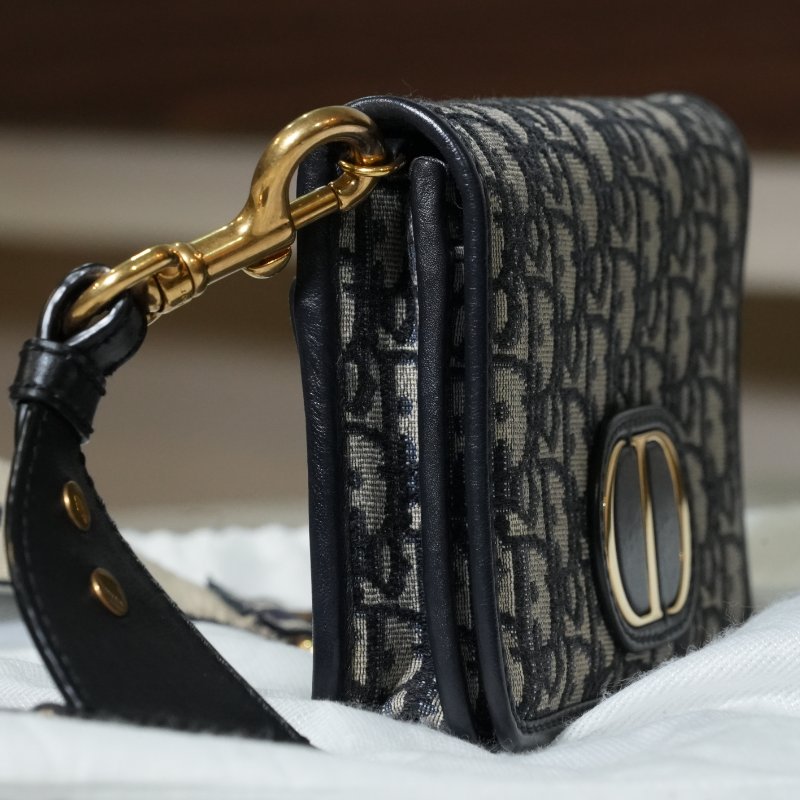 【美收精品】DIOR Oblique 老花緹花 CD Logo 翻蓋迷你肩背包 5-357-4