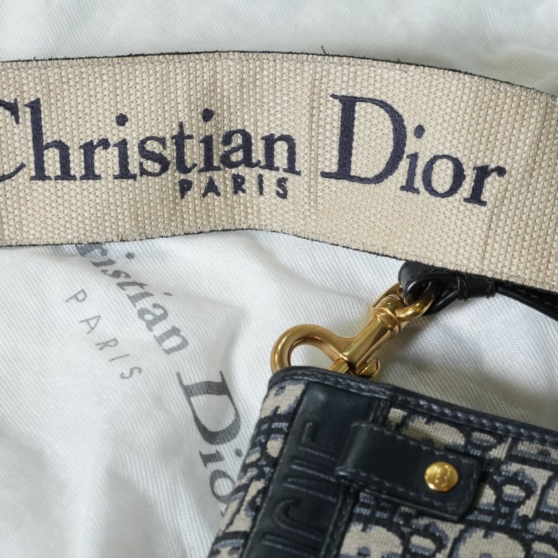 【美收精品】DIOR Oblique 老花緹花 CD Logo 翻蓋迷你肩背包 5-357-13