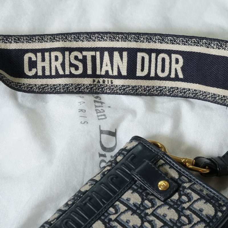 【美收精品】DIOR Oblique 老花緹花 CD Logo 翻蓋迷你肩背包 5-357-14