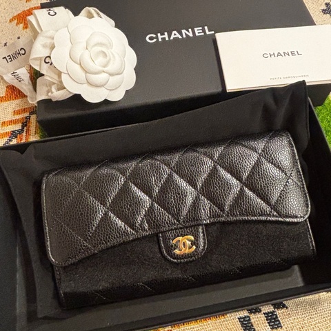 CHANEL 黑荔枝COCO長夾