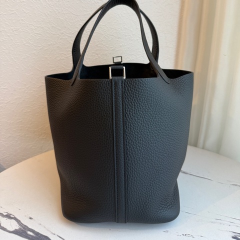 Hermes picotin22黑銀 極新菜籃子 K
