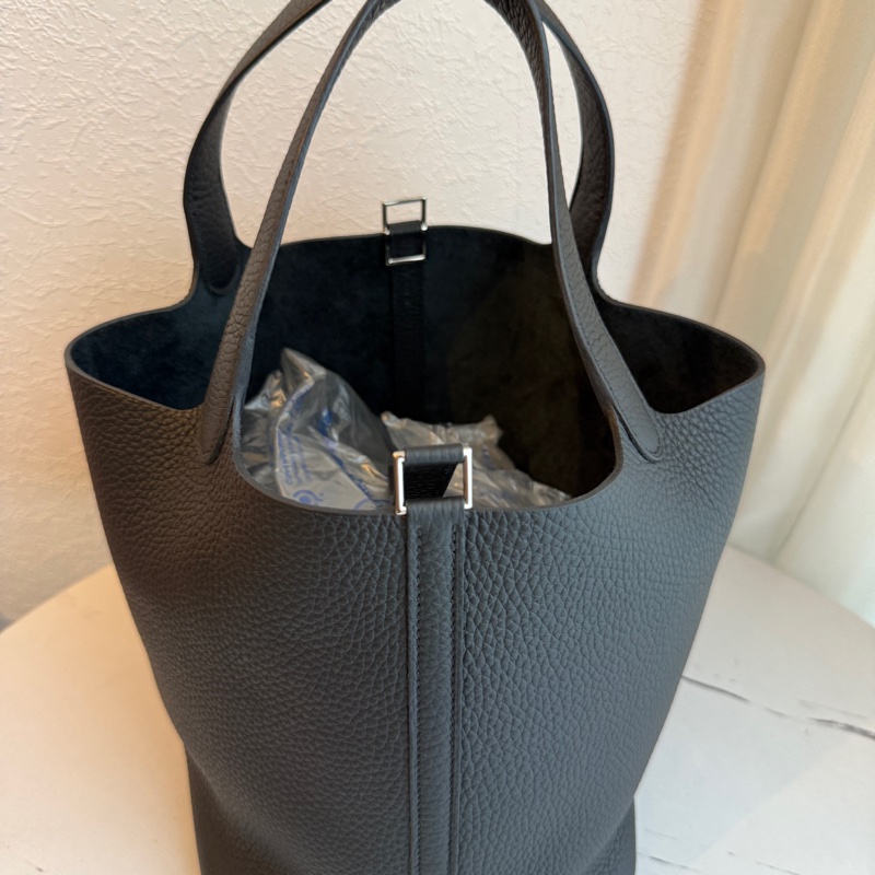 Hermes picotin22黑銀 極新菜籃子 K-1
