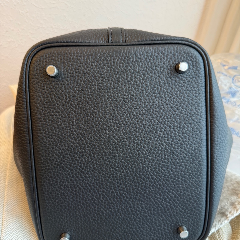 Hermes picotin22黑銀 極新菜籃子 K-7