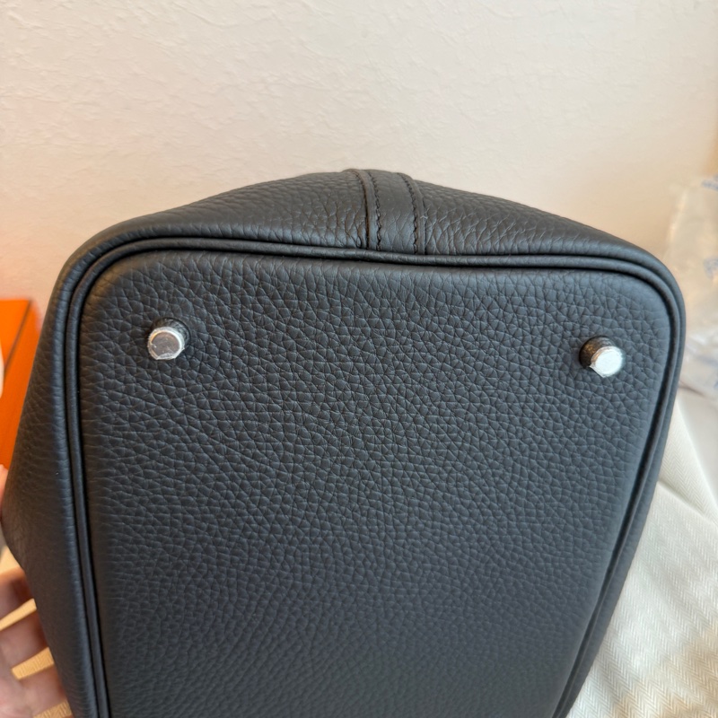 Hermes picotin22黑銀 極新菜籃子 K-12