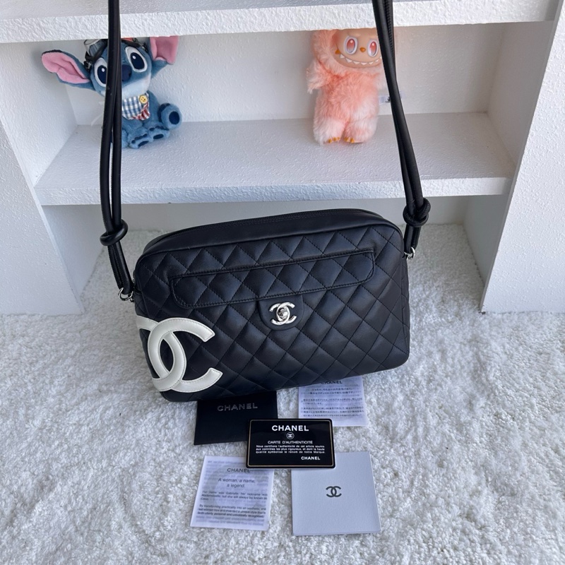 Chanel 稀有康鵬系列黑白相機包 尺寸約26×6×16cm 牛皮-2