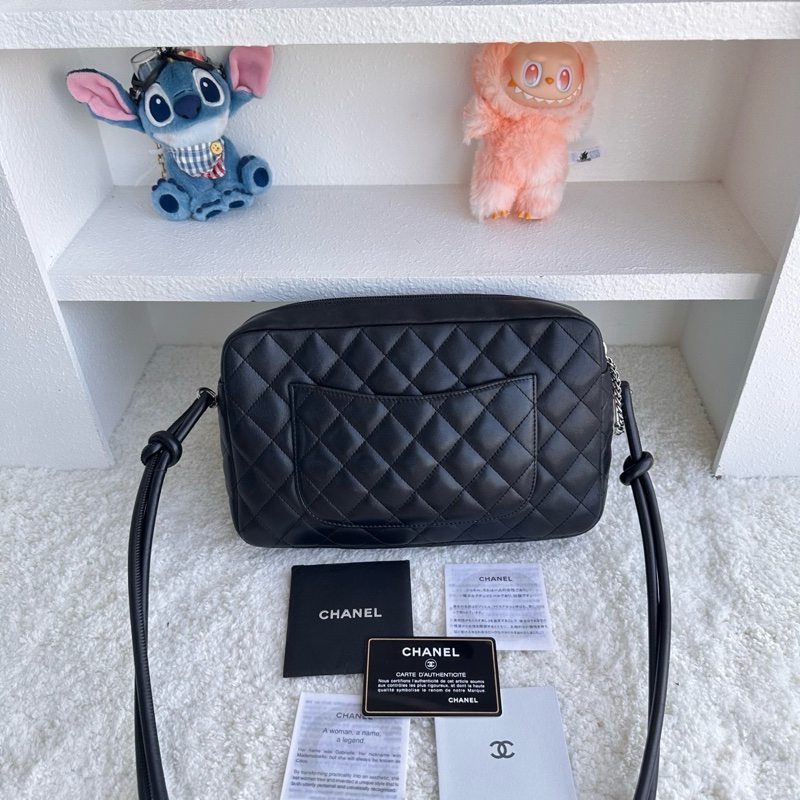 Chanel 稀有康鵬系列黑白相機包 尺寸約26×6×16cm 牛皮-3