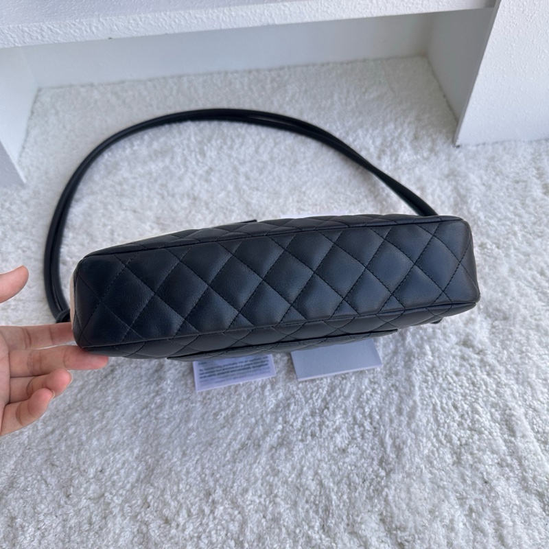 Chanel 稀有康鵬系列黑白相機包 尺寸約26×6×16cm 牛皮-6