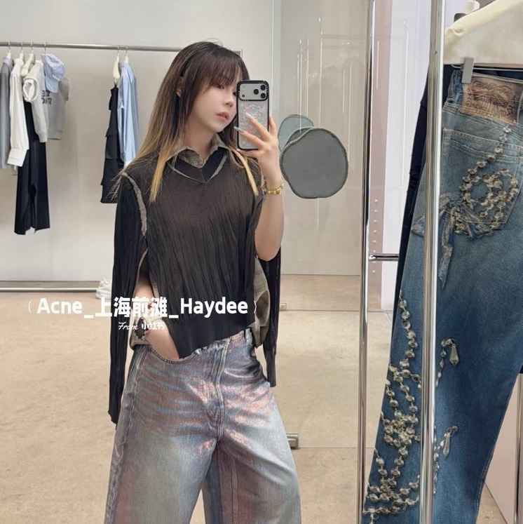 Acne Studios 噴漆 七分 牛仔褲 #S M L-1