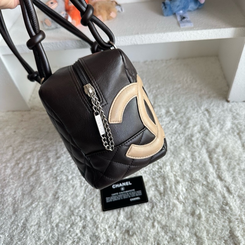 Chanel 巧克力配色 康鵬枕頭包單肩包 中號 Size約28×10×15 材質:牛皮-3