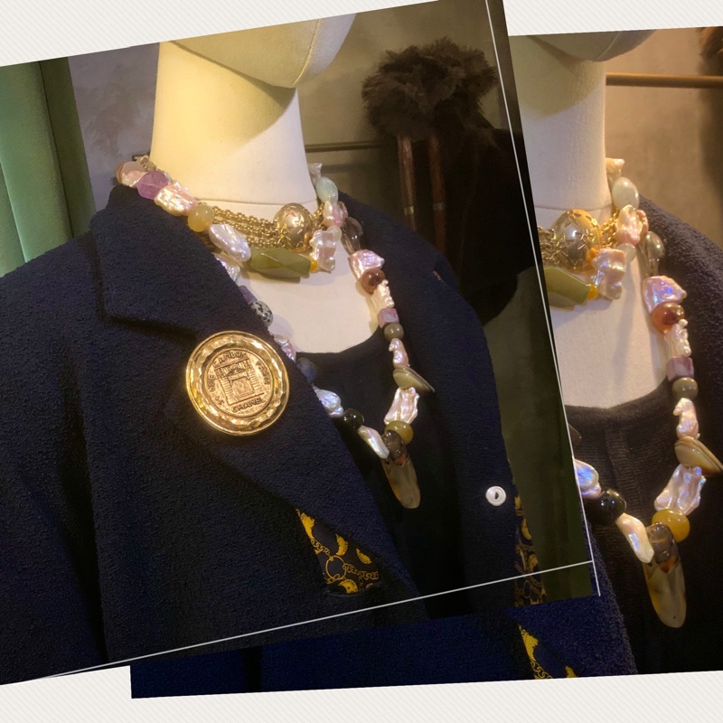 香奈兒復古金色圓盤胸針 Chanel Vintage Golden Round Plate Brooch-3