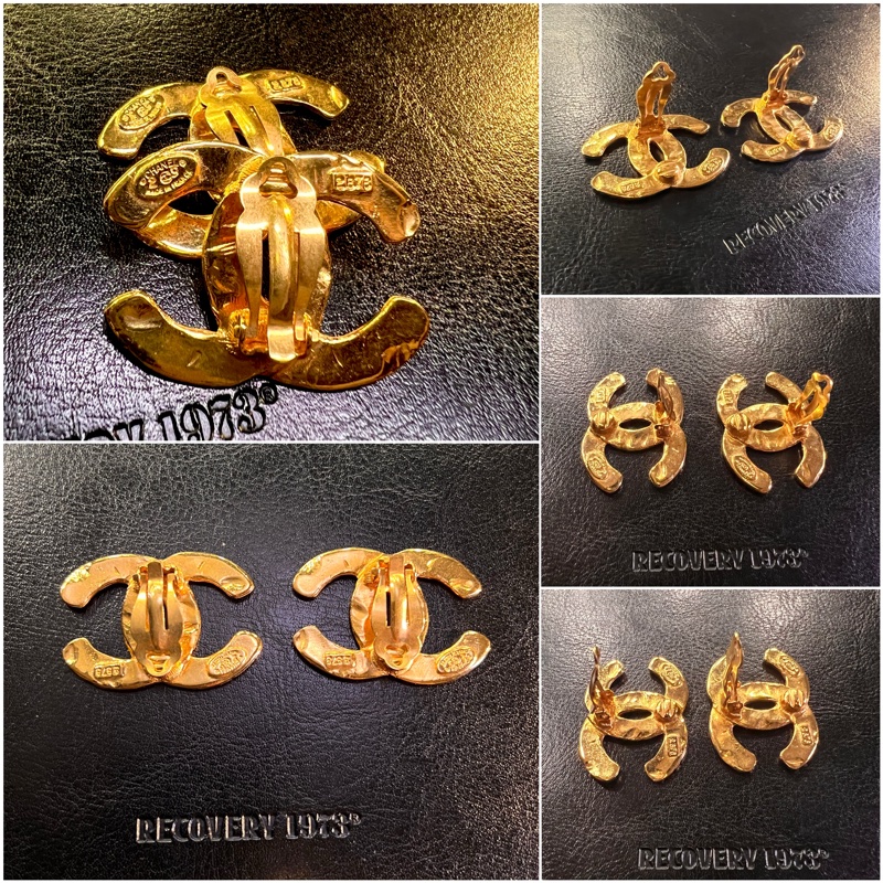 Chanel Vintage CC Logo Gold Ear Clips 香奈兒中古鍍金CC耳夾-2