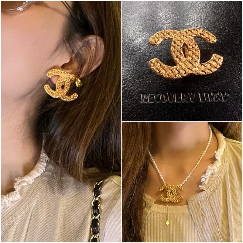 Chanel Vintage CC Logo Gold Ear Clips 香奈兒中古鍍金CC耳夾-4