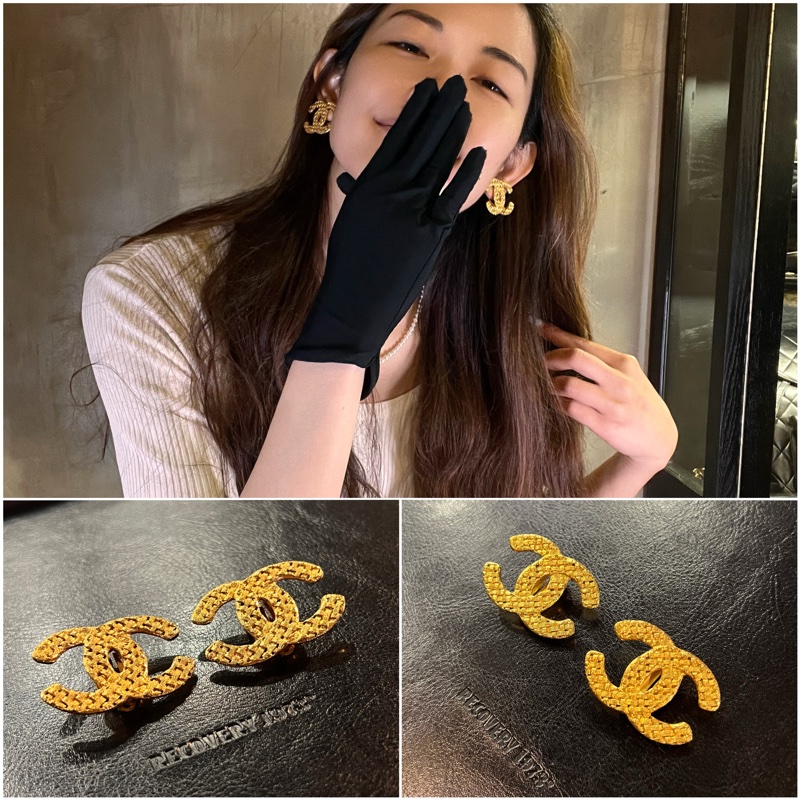 Chanel Vintage CC Logo Gold Ear Clips 香奈兒中古鍍金CC耳夾-5