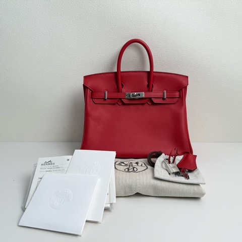 ✨【頂級保值款｜Birkin 25 經典正紅銀扣】✨
