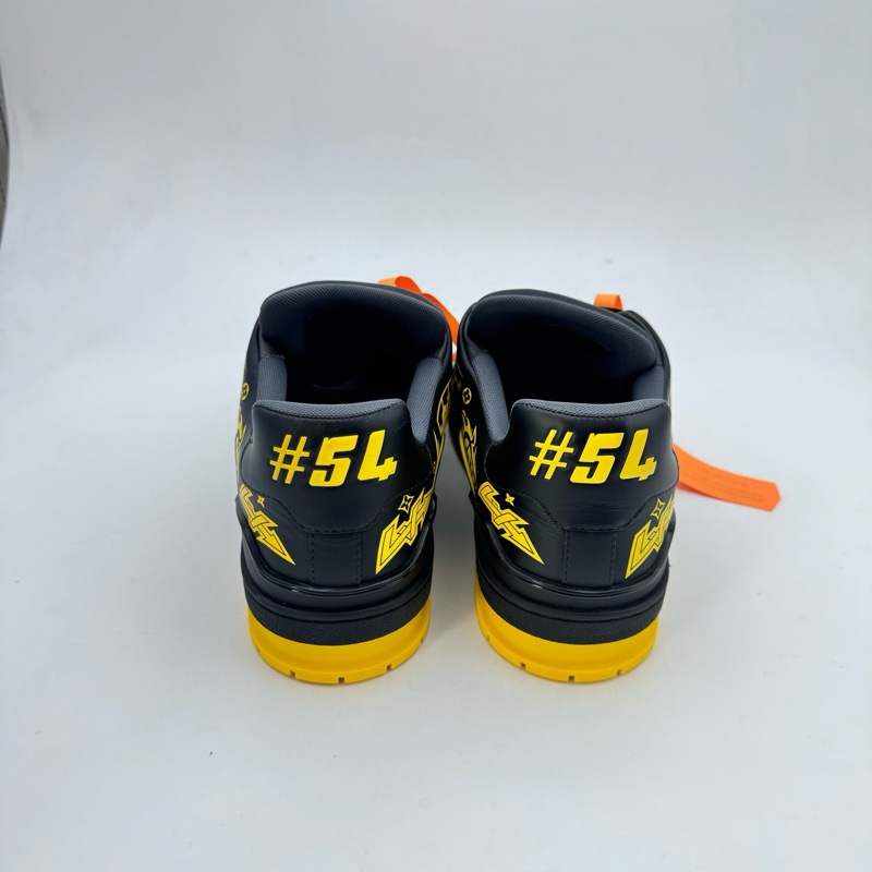 LV/路易威登8.5碼42.5碼/黑黃塗鴉trainer/99新-4