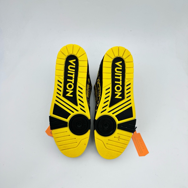 LV/路易威登8.5碼42.5碼/黑黃塗鴉trainer/99新-6