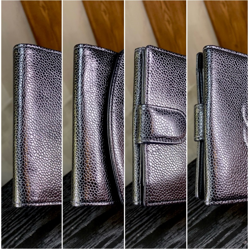 香奈儿复古鱼子醬皮短銀包 Chanel Vintage Caviar Skin Short Wallet With CC Logo （Full set)-3