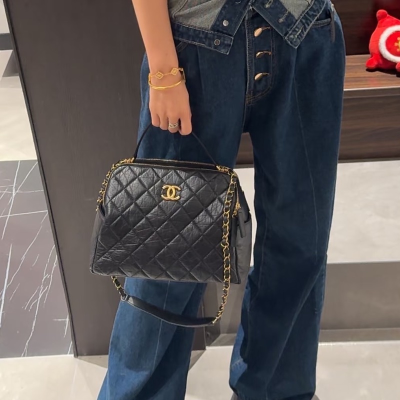CHANEL香奈兒23C黑金保齡球包Bowling Bag🎱-3