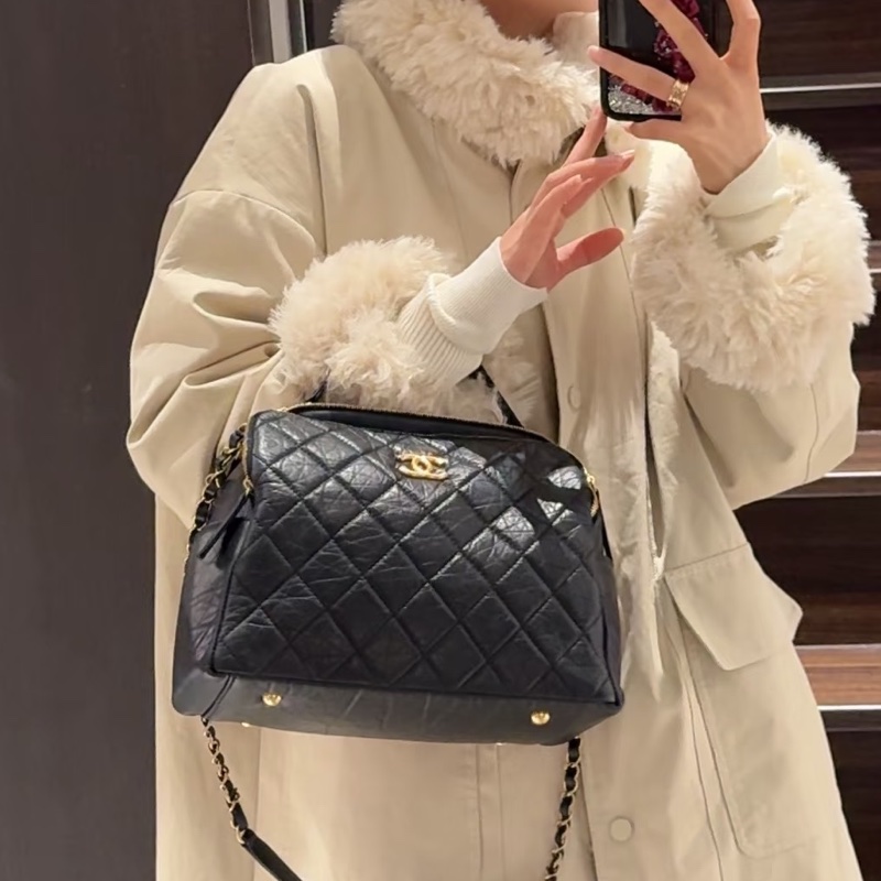 CHANEL香奈兒23C黑金保齡球包Bowling Bag🎱-7